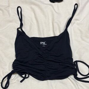 PAC Black Ruched Crop Top